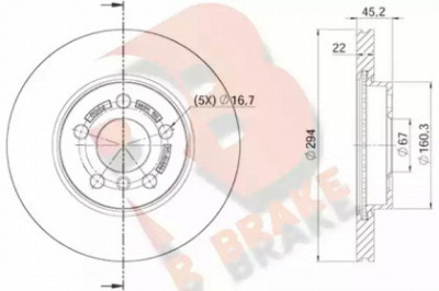 R BRAKE 78rbd20046 -  Тормозной диск